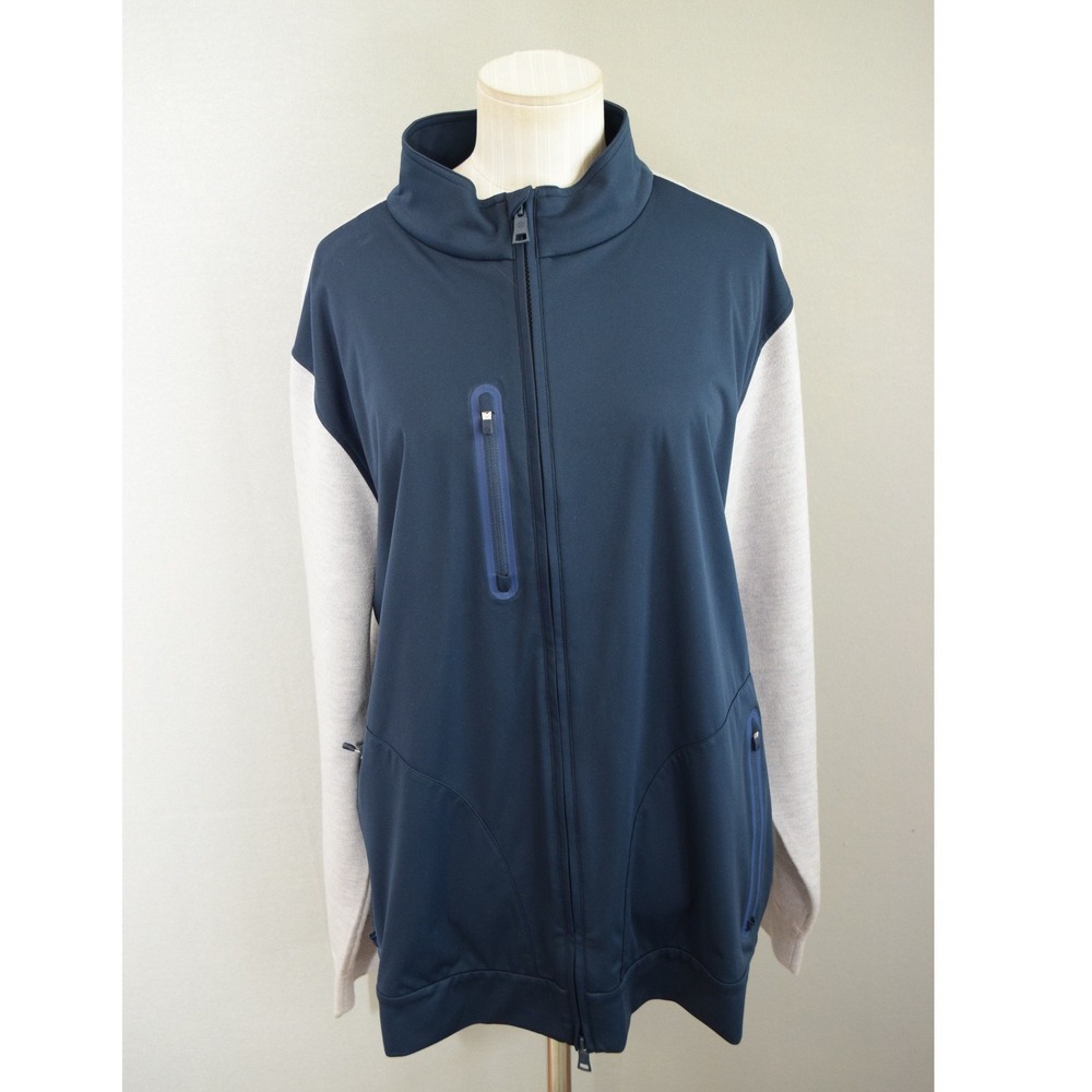 G/FORE Hybrid Jacket XL Navy Gray Wool Blend Full Zip  Mens Golf Troon North